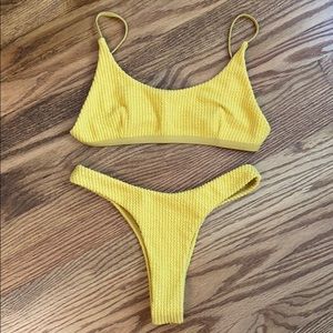 Mustard yellow bathing suit